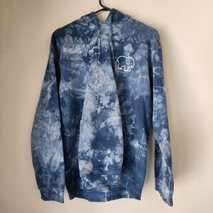 Ivory Ella Tie Dye Hoodie Oversized Small Blue